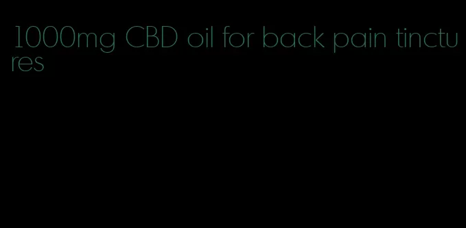 1000mg CBD oil for back pain tinctures