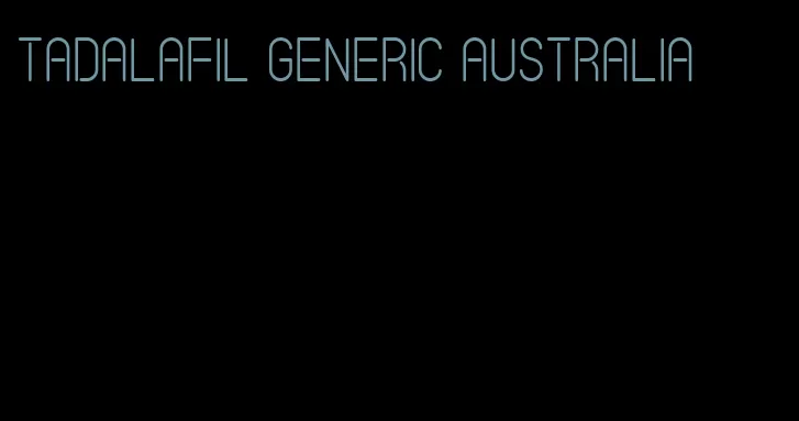 tadalafil generic Australia