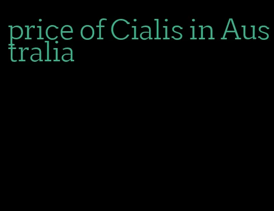 price of Cialis in Australia