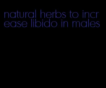 natural herbs to increase libido in males
