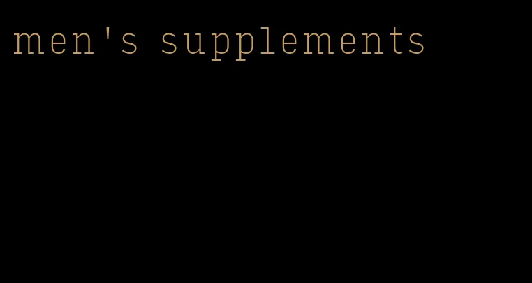 men's supplements