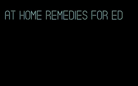 at home remedies for ED