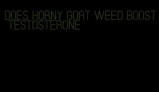 does horny goat weed boost testosterone