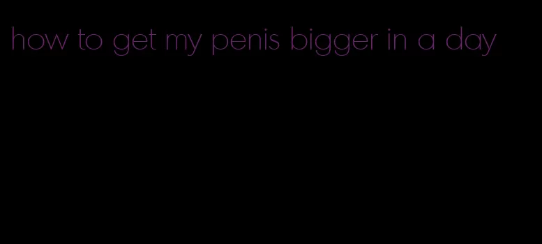 how to get my penis bigger in a day
