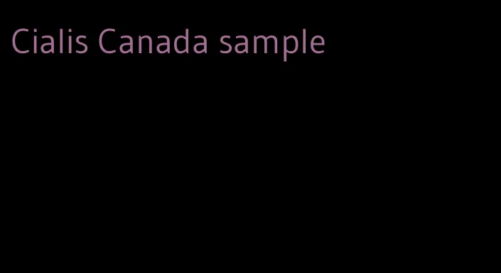 Cialis Canada sample