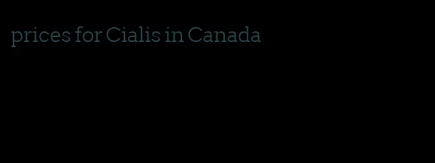prices for Cialis in Canada