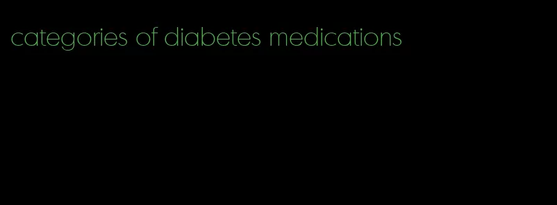 categories of diabetes medications