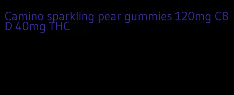 Camino sparkling pear gummies 120mg CBD 40mg THC