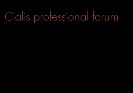 Cialis professional forum