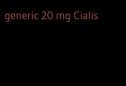generic 20 mg Cialis