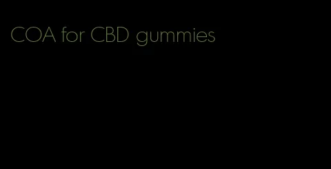 COA for CBD gummies
