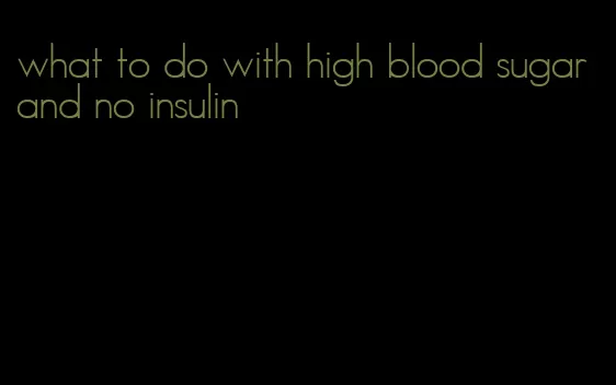 what to do with high blood sugar and no insulin
