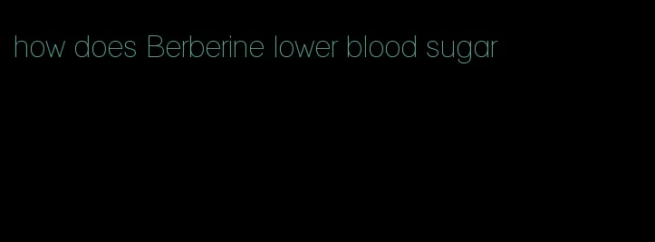 how does Berberine lower blood sugar
