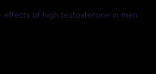 effects of high testosterone in men