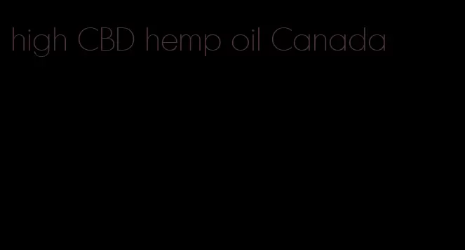 high CBD hemp oil Canada