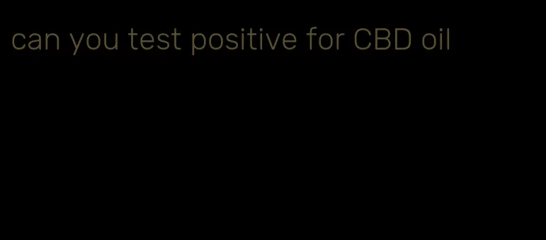 can you test positive for CBD oil