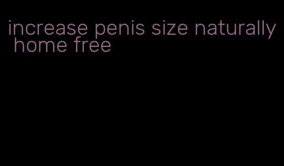 increase penis size naturally home free