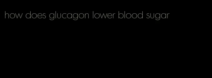 how does glucagon lower blood sugar