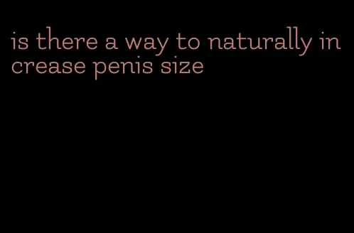 is there a way to naturally increase penis size