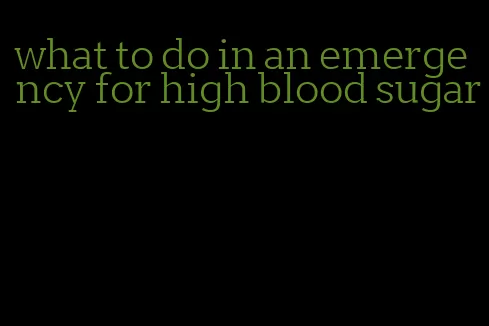 what to do in an emergency for high blood sugar
