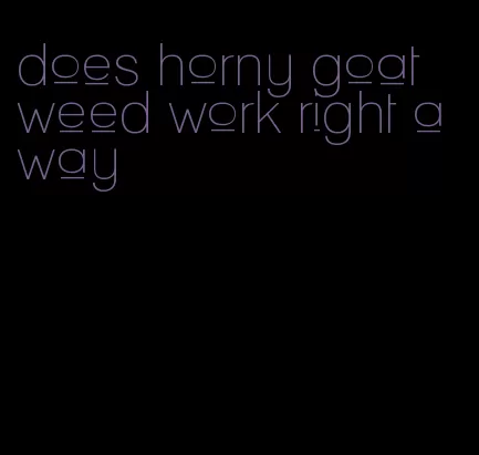 does horny goat weed work right away