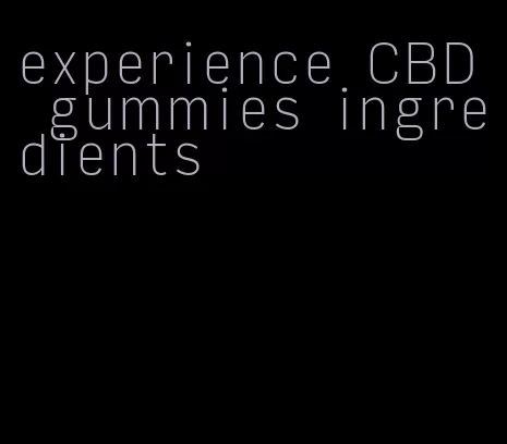 experience CBD gummies ingredients