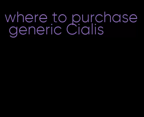 where to purchase generic Cialis