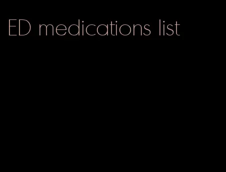 ED medications list