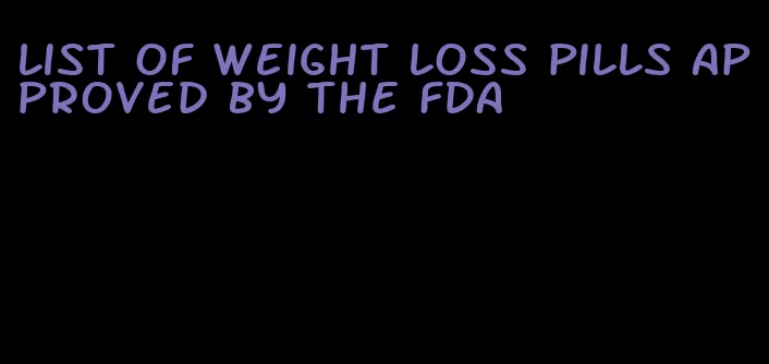 list of weight loss pills approved by the FDA