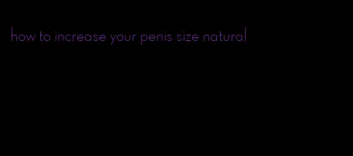 how to increase your penis size natural