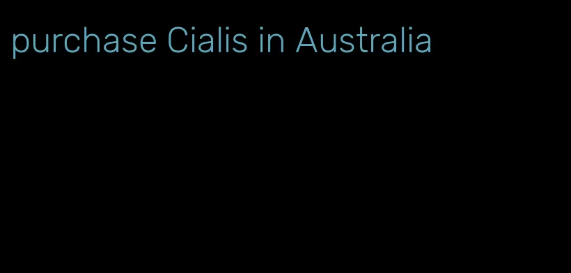 purchase Cialis in Australia