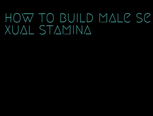 how to build male sexual stamina