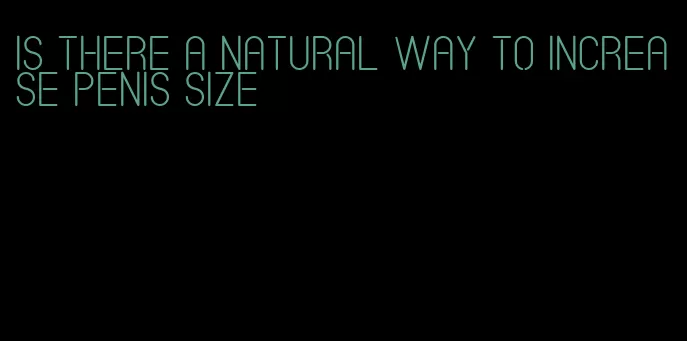 is there a natural way to increase penis size