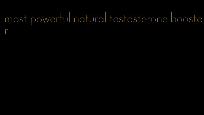 most powerful natural testosterone booster