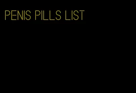 penis pills list