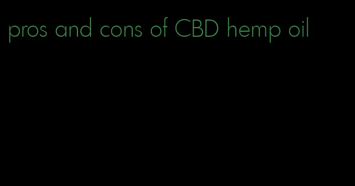 pros and cons of CBD hemp oil