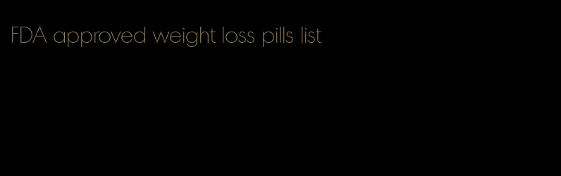 FDA approved weight loss pills list