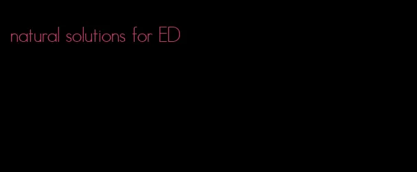 natural solutions for ED