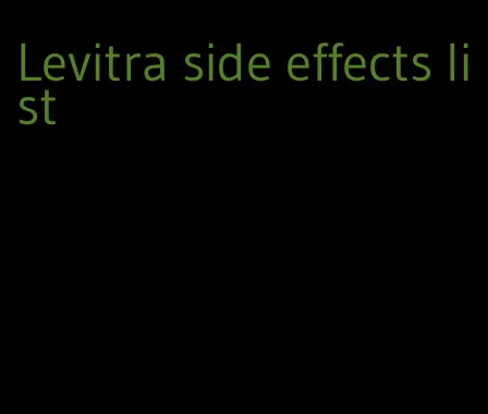 Levitra side effects list