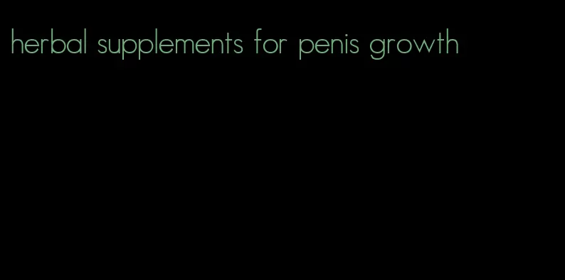 herbal supplements for penis growth