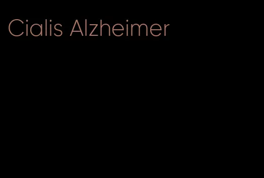 Cialis Alzheimer