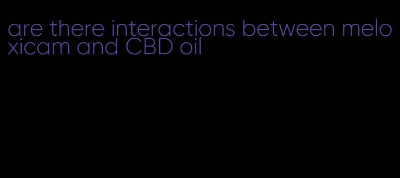 are there interactions between meloxicam and CBD oil