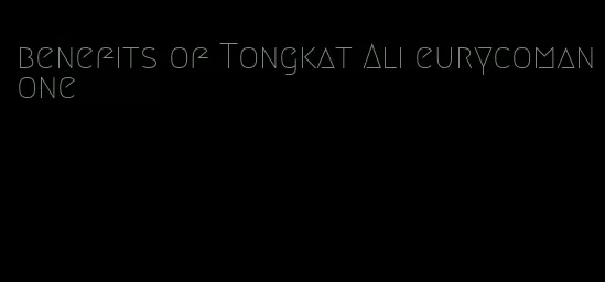 benefits of Tongkat Ali eurycomanone
