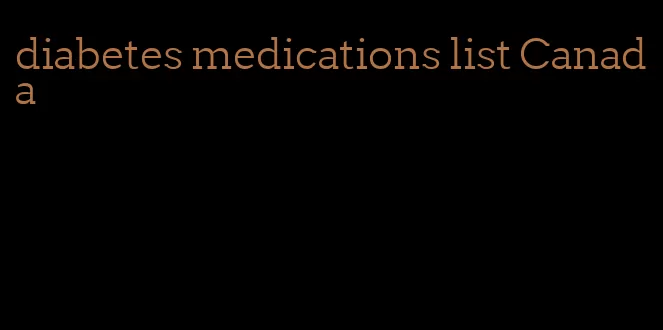 diabetes medications list Canada