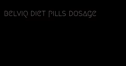 belviq diet pills dosage