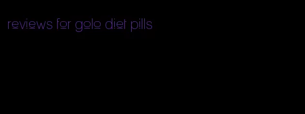 reviews for golo diet pills