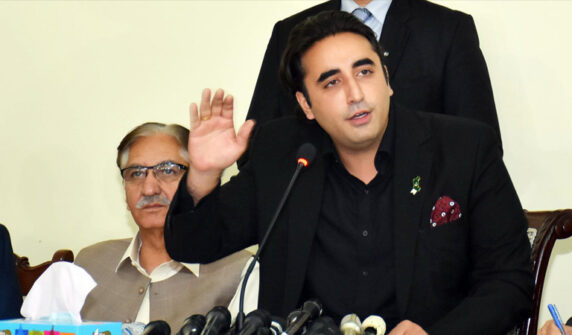 PTI members are holding the Speaker's feet to not accept the resignation. Bilawal Bhutto Zardari