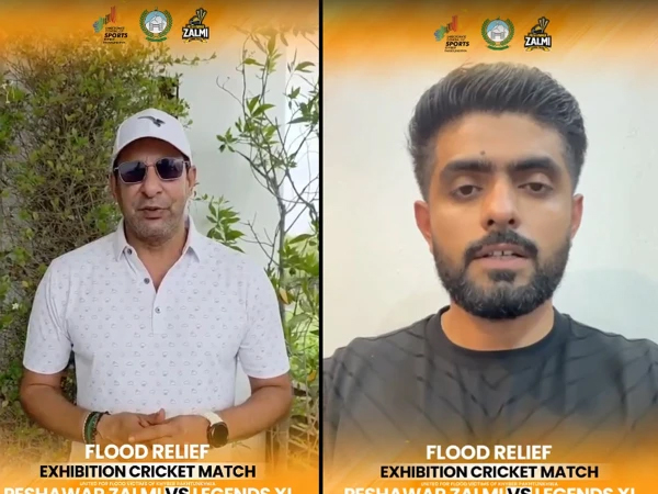 پشاور میں فلڈ ریلیف چیریٹی میچ: وسیم اکرم اور بابر اعظم نے عوام سے بھرپور شرکت کی اپیل کر دی
