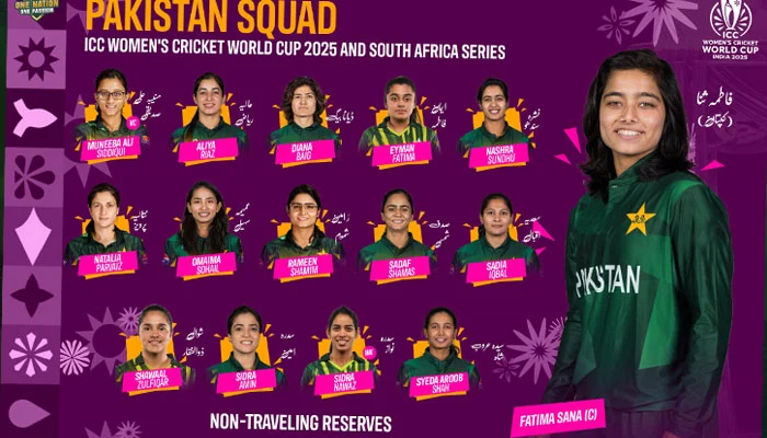 پاکستان ویمنز کرکٹ ورلڈ کپ کے لیے 15 رکنی اسکواڈ کا اعلان، فاطمہ ثناء پہلی بار کپتان